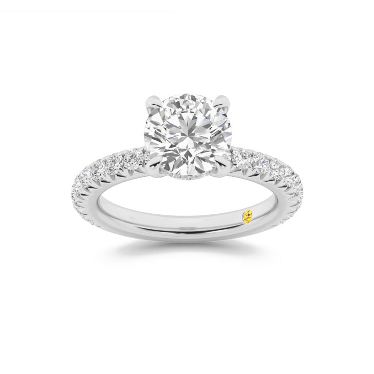 Embers Three Quarter Coverage Hidden Halo Round Lab Grown Diamond Engagement Ring