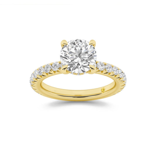 Embers Three Quarter Coverage Hidden Halo Round Lab Grown Diamond Engagement Ring