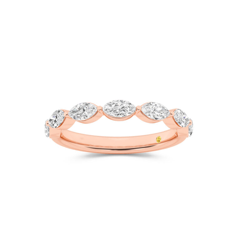 Elara 10K Rose Gold Lab Grown Marquise Diamond Band