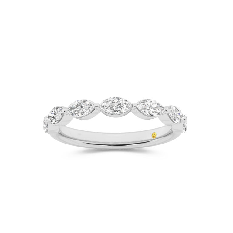 Elara 10K White Gold Lab Grown Marquise Diamond Band