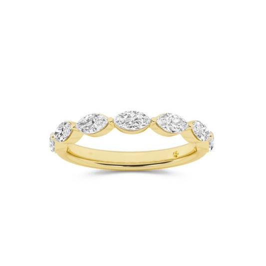 Elara 10K Yellow Gold Lab Grown Marquise Diamond Band
