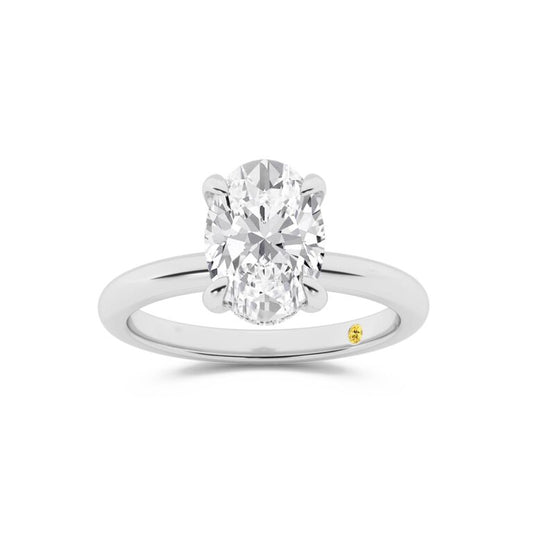 Fez Lab Grown Hidden Halo Oval Shape Diamond Engagement RIng