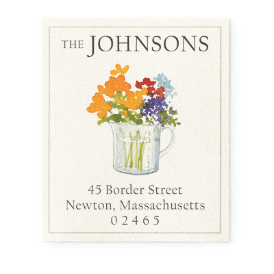Flowers In Measuring Cup Return Address Labels