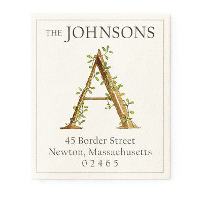 Ivy Monogram Return Address Labels