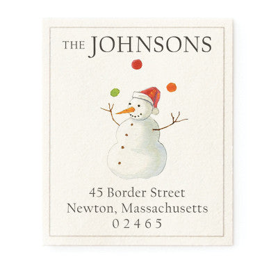 Gifted Snowman Return Address Labels