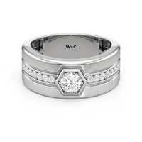 Hexagon Diamond Ridge Men's Ring