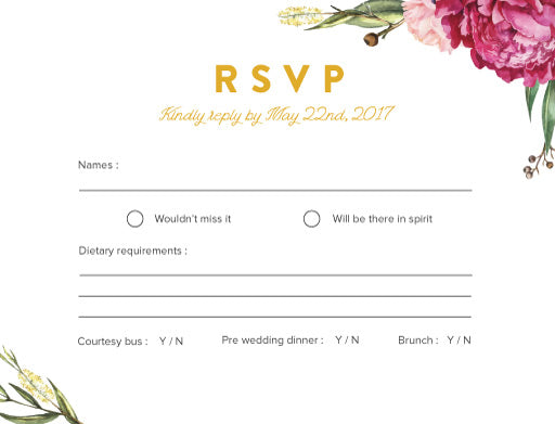 Garden Party RSVP Cards by Verena Ivy J.