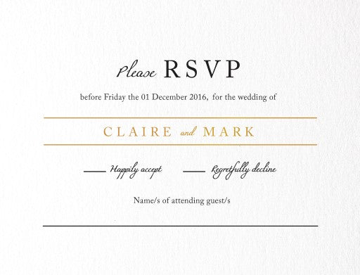 Minimal Foil RSVP Cards by Amelia S.