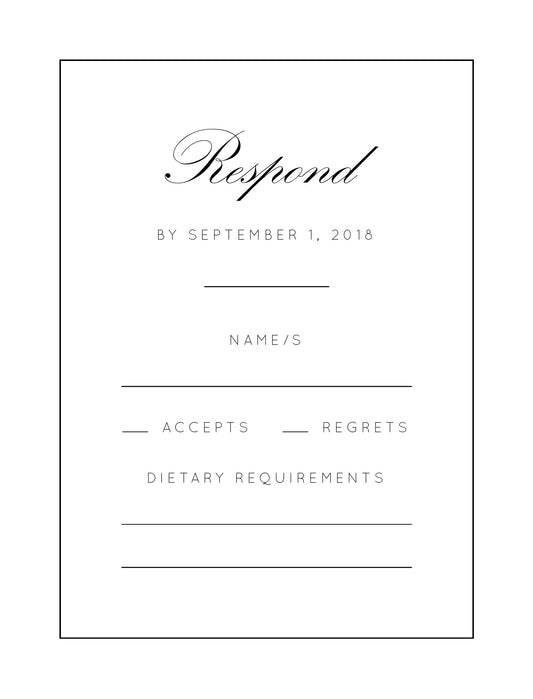 Into The Line RSVP Cards by Inggrid H.