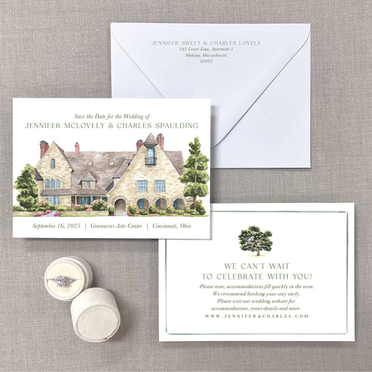 Greenacres Arts Center, Cincinnati, Ohio, Watercolor Venue Save The Dates