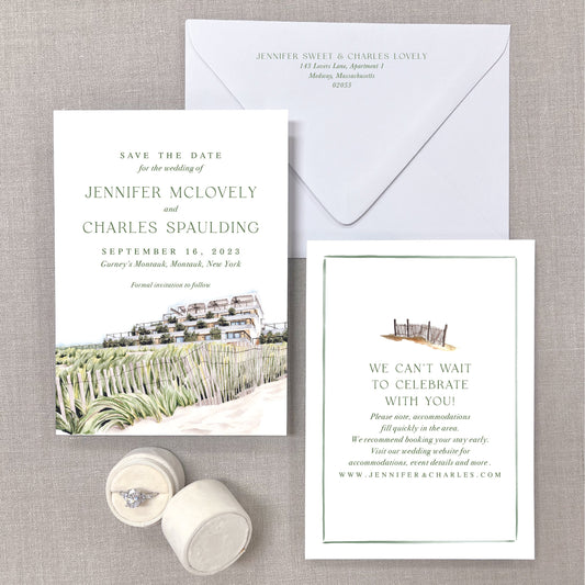 Gurney'S Montauk, New York Watercolor Venue Save The Dates