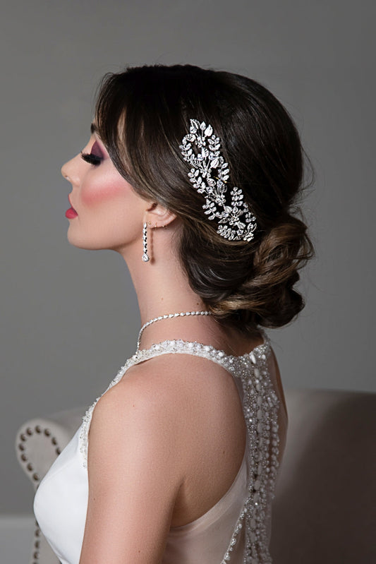 Rain Wedding Headpiece, Swarovski Hair Comb