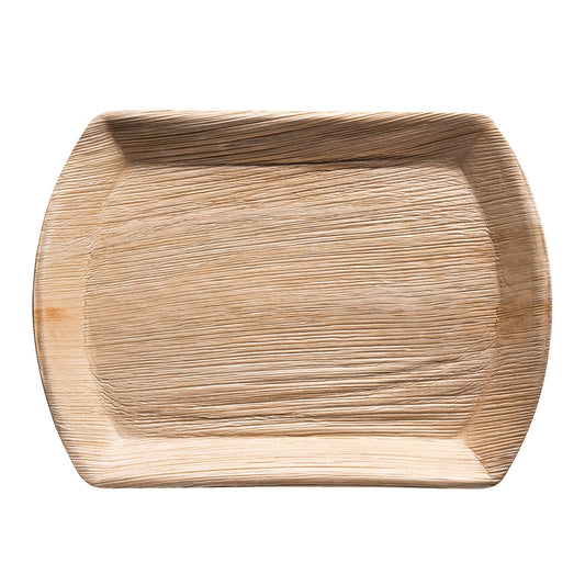 13" x 9" Rectangular Natural Palm Leaf Eco-Friendly Disposable Trays