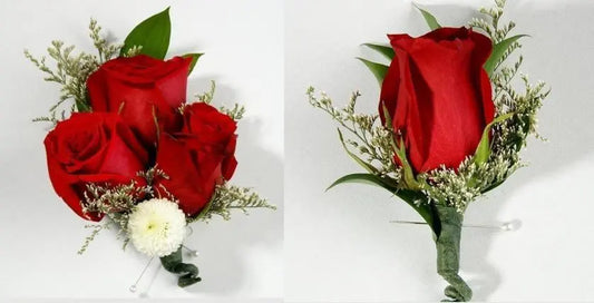 Red Corsage and Boutonniere 24 PCS