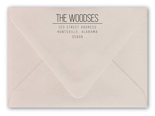Woods Return Address Stamp