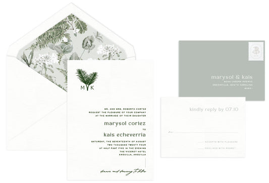 Riviera Letterpress Wedding Invitation