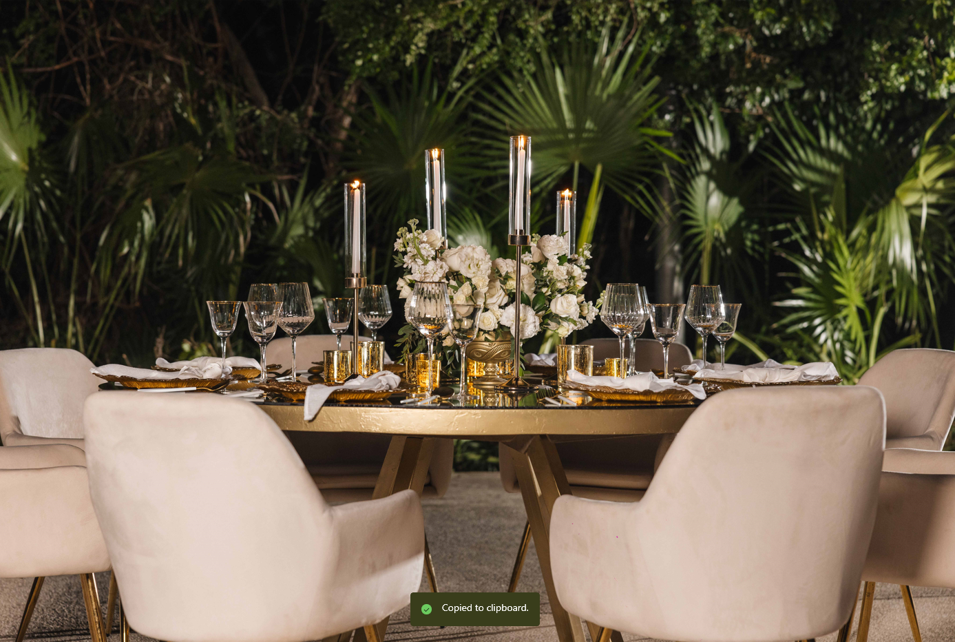 Romance in Gold Mexico Wedding Package