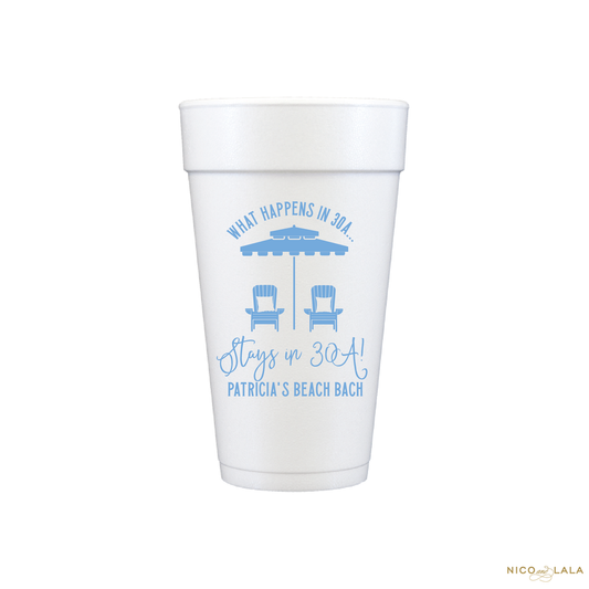 30A Bachelorette Foam Cups