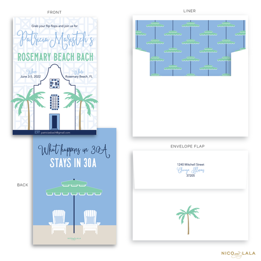 30A Bachelorette Invitations
