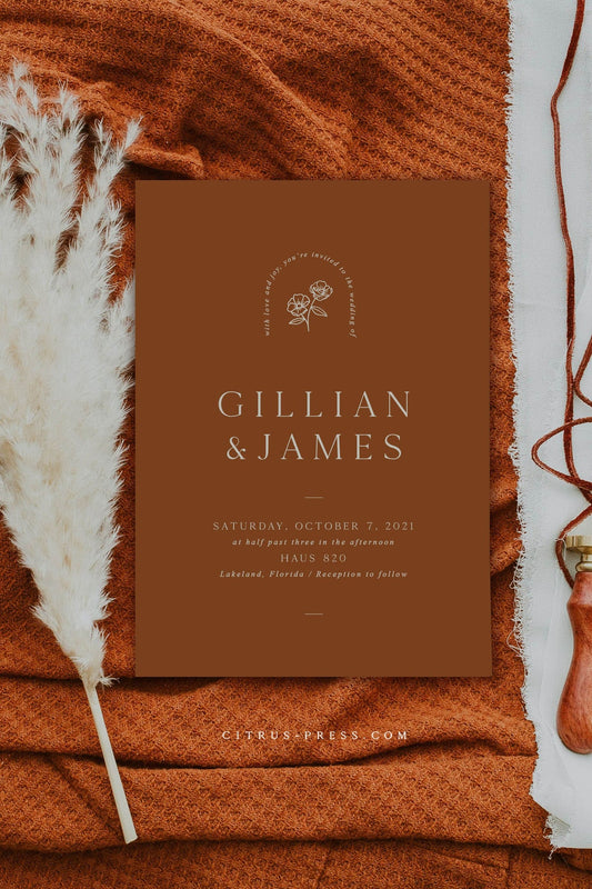 Rust Wedding Invitation | Gillian