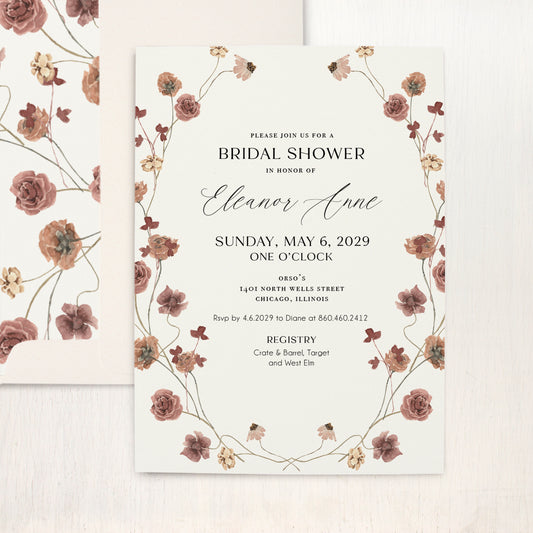 Rustic Boho Bridal Shower Invitations