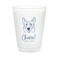 Illustrated Pet Wedding Frosted Plastic Cups