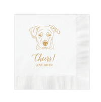 Pet Lovers Wedding Napkins with Custom Illustrated Pet Design