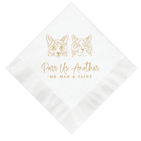 Purr Me Another Custom Illustrated Cat Wedding Napkins