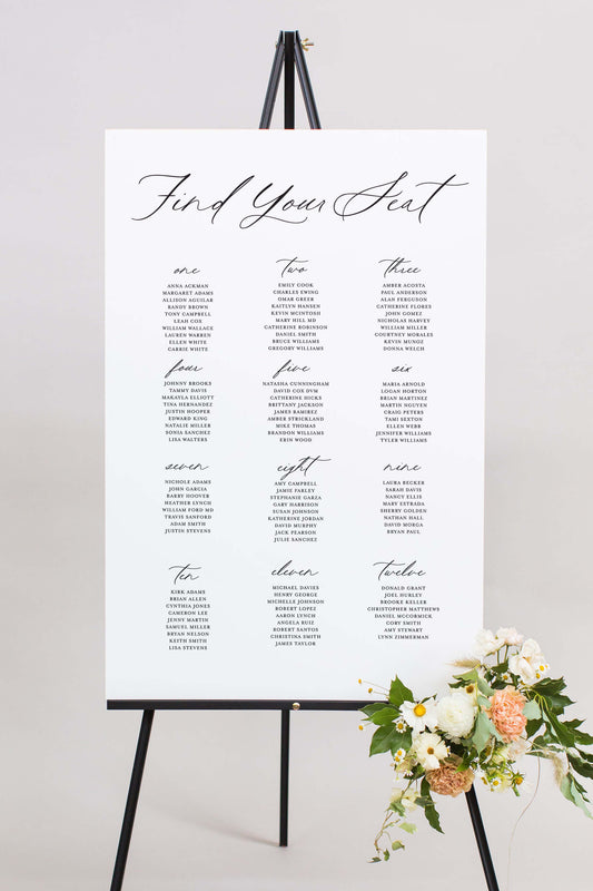 Gatorboard Seating Board Wedding | The Amelia
