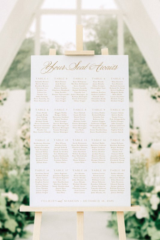 Palermo | Wedding Seating Chart Sign