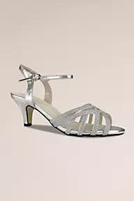 Glitter Low Heel Strappy Sandals