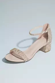 Crystal and Pearl Block Heel Sandals