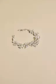 Cubic Zirconia Leafy Floral Bracelet