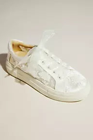 Beaded Bloom Mesh Sneakers