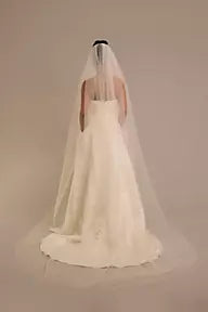Raw Edge Tulle Chapel Veil