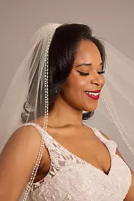 Pearl Trim Walking Length Veil