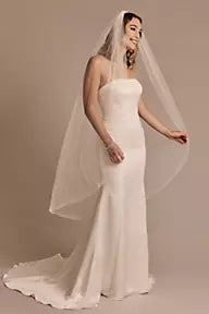 Mid-Length Veil with Scattered Pearl Edge