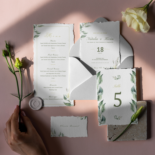 Greenery Rustic Wedding Stationary Set 40 pcs