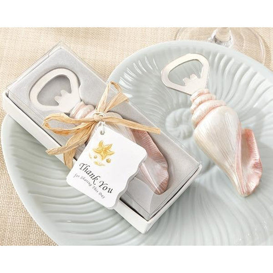 "Shore Memories" Sea Shell Bottle Opener with Thank you Tag