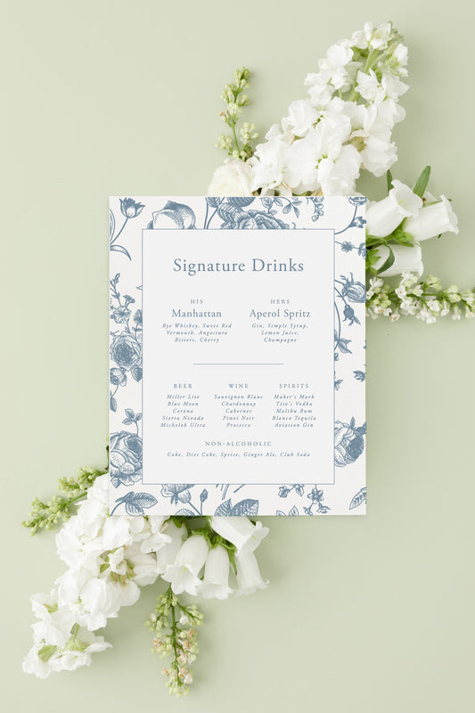 Diana | Wedding Bar Menu