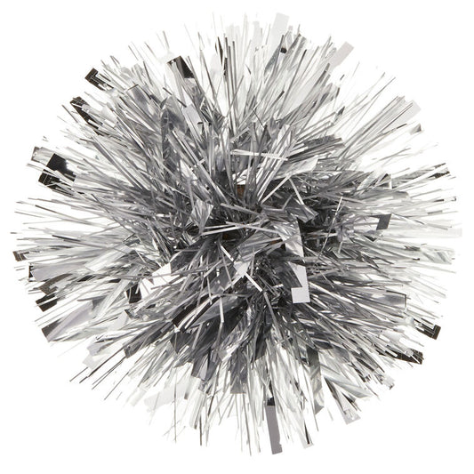 5" Silver Metallic Pom-Pom Gift Bow