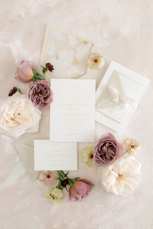 Gold Foil Wedding Invitations | The Tamera