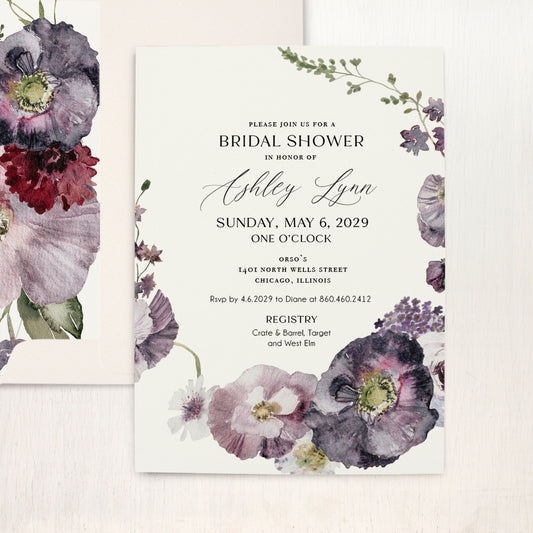 Soft Lavender Bridal Shower Invitations