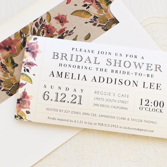 Soft Roses Bridal Shower Invitations
