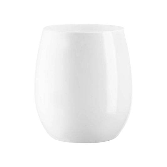 12 oz. Solid White Elegant Stemless Plastic Wine Glasses