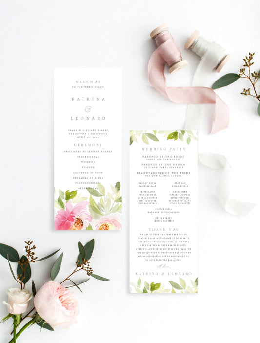 Simple Modern Wedding Menu Diy Printable Template