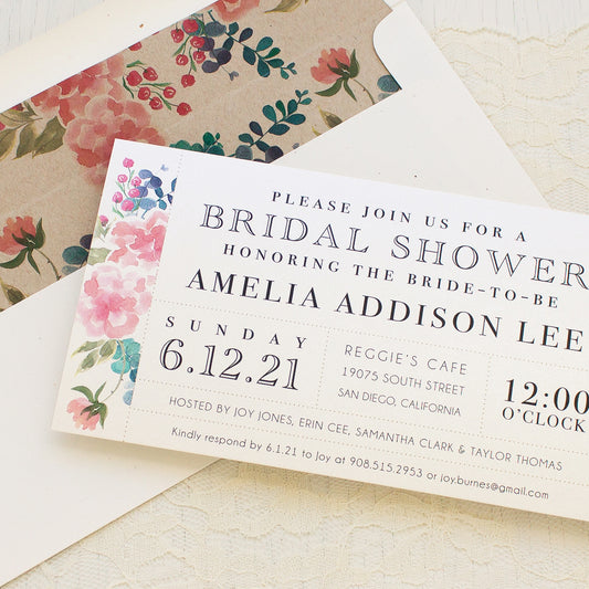 Spring Floral Bridal Shower Invitations