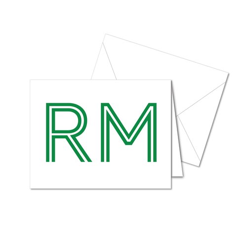 Folded Graphic Monogram Stationery