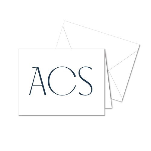 Folded Sleek Monogram Stationery