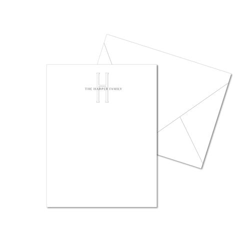 Vertical Monogram Stationery
